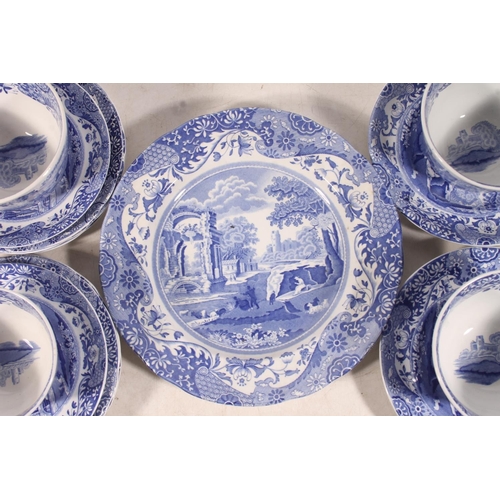 4 - Twenty-seven piece Copeland Spode Italian pattern blue and white ware part tea set comprising cups, ... 