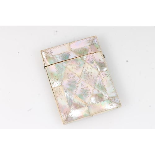 41 - Victorian mother or pearl card cased, 10.5cm long.