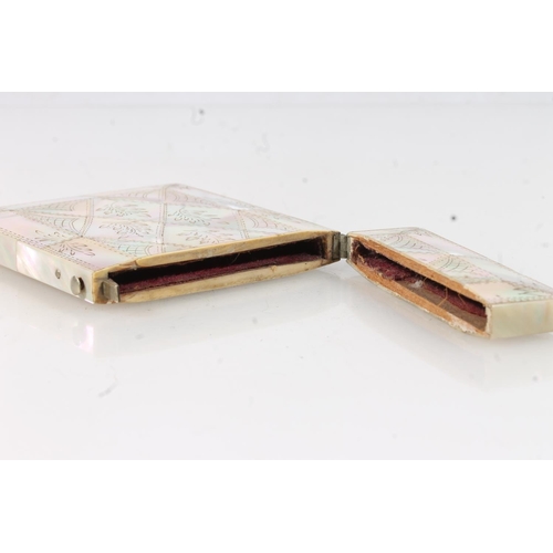 41 - Victorian mother or pearl card cased, 10.5cm long.