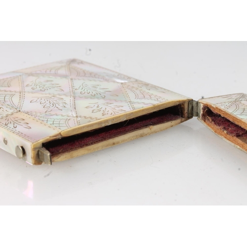 41 - Victorian mother or pearl card cased, 10.5cm long.