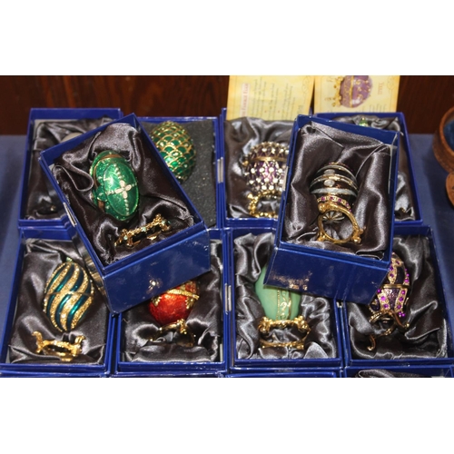 5 - Atlas Editions, History of the Faberge Eggs collection egg models, most boxed.