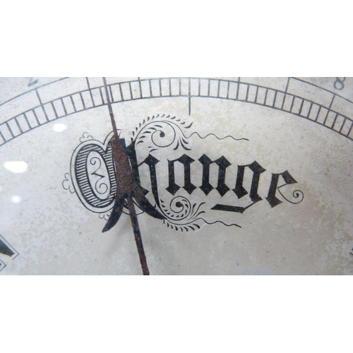 221 - Edward & Sons of Glasgow carved mahogany banjo barometer with thermometer gauge above a signed d... 