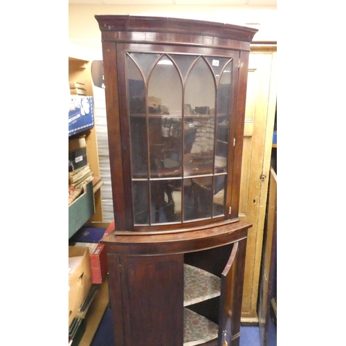 526 - Large Astra glazed mahogany corner cabinet.