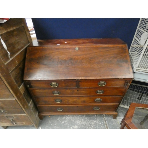 529 - Large, antique mahogany bureau.