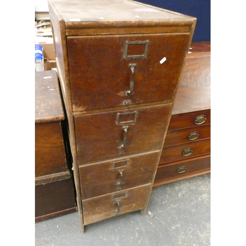 530 - Four drawer, wooden filling cabinet.