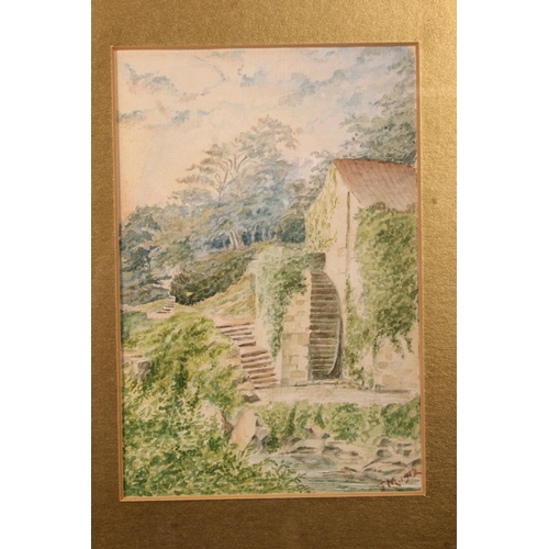 398 - J DOUGLAS, A Highland Cottage, watercolour, signed lower left, 26cm x 45cm, frame 44cm x 62cm and an... 