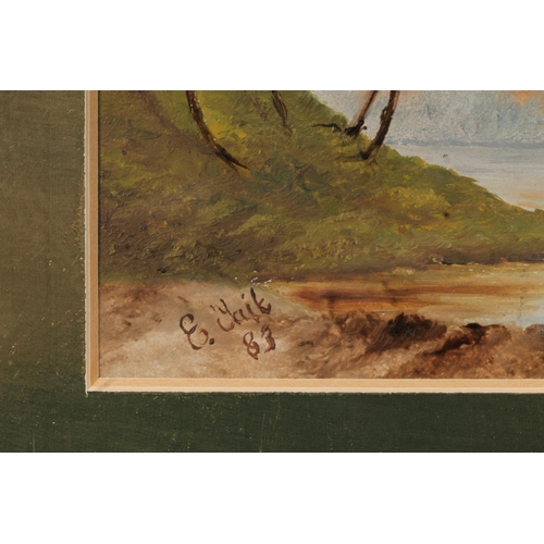 399 - E TAIT, loch scene, watercolour, signed and dated '83 lower left, 17cm x 25cm, frame 37cm x 47cm.