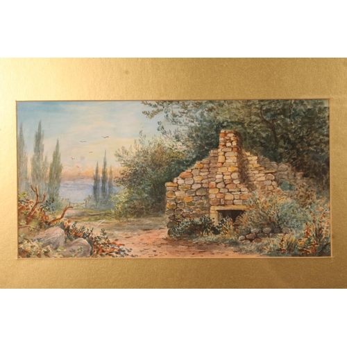 400 - 19TH CENTURY SCHOOL, two watercolours, unsigned, 13cm x 26cm, frame 33cm x 47cm. (2)