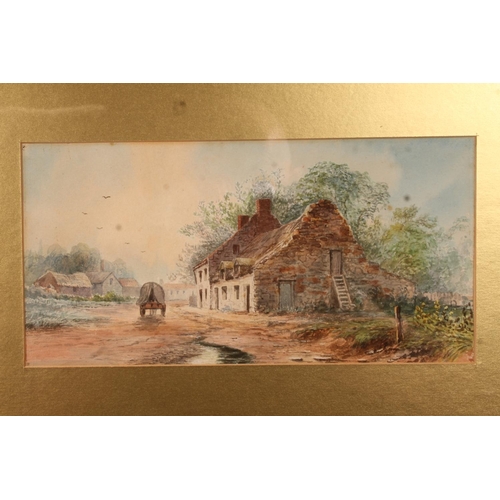 400 - 19TH CENTURY SCHOOL, two watercolours, unsigned, 13cm x 26cm, frame 33cm x 47cm. (2)