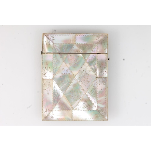 41 - Victorian mother or pearl card cased, 10.5cm long.