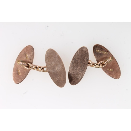 416 - Pair of 9ct gold cuff links, maker JA&S, 7.4g.