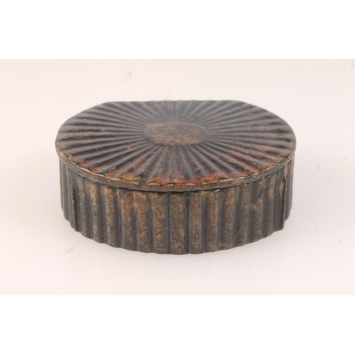 55 - Antique carved wood snuff box with concave sides, a papier mache shell shaped snuff box, another and... 