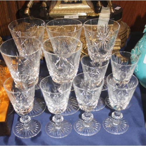 65 - Edinburgh Crystal tumblers, wine glasses and sherry glasses.