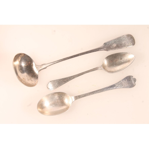 427L - Scottish provincial silver toddy ladle by Charles Torchetti, Georgian silver spoon with Scottish mar... 