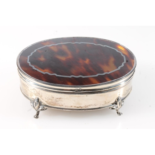 427M - Early 20th century jewellery casket with tortoiseshell top by Synyer & Beddoes (Harry Synyer &am... 