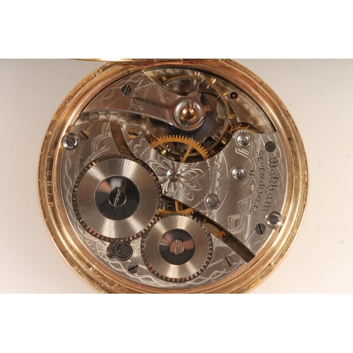 9ct yellow gold gents full hunter Waltham of USA pocket watch, the ...