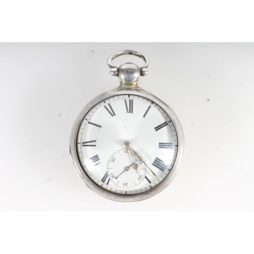 222 - Sterling silver cased pocket watch, French Royal Exchange London, the white enamel dial with Roman N... 