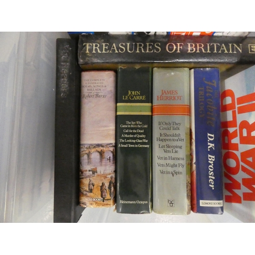 114 - Two cartons containing topical books to include photography, country life, Scotland, Treasures of Br... 