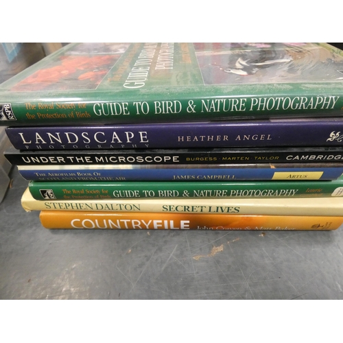 114 - Two cartons containing topical books to include photography, country life, Scotland, Treasures of Br... 