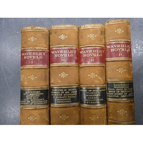 73 - Three cartons containing topical books to include Myths of Greece and Rome, four leather-bound Waver... 