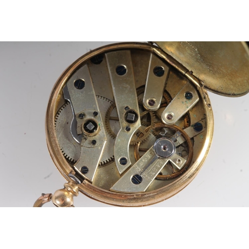 205 - 18ct yellow gold open faced pocket watch, the gold coloured dial with Roman Numeral chapter ring, 32... 