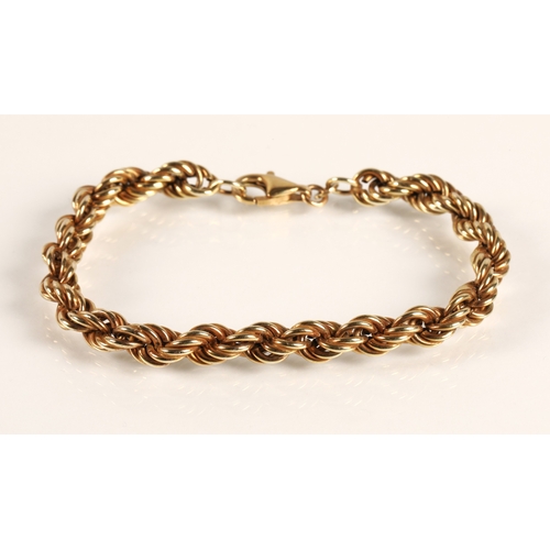 205 - 9ct gold rope twist bracelet 7g