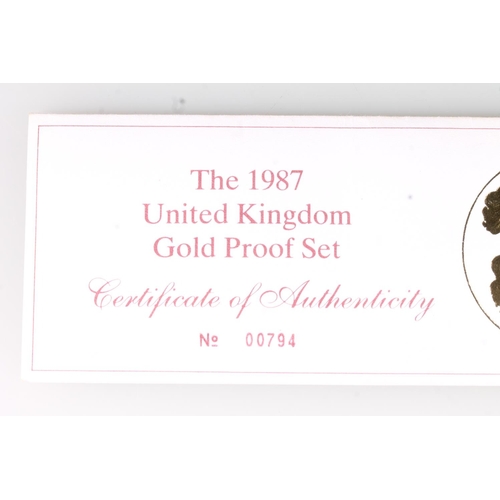 1572 - The Royal Mint UNITED KINGDOM Queen Elizabeth II (1952-2022) gold proof three coin set 1987 comprisi... 