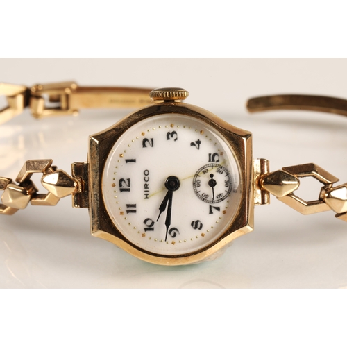 201 - 9ct gold ladies Hirco wristwatch, 16.3g