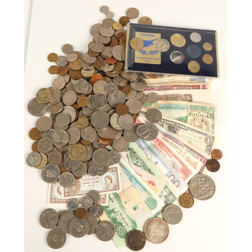 237 - Mixed world coins and banknotes