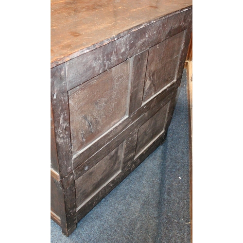 491 - 17th Century Cedar wood style chest, of Jacobean design, the drawers with block fronts, two short ov... 
