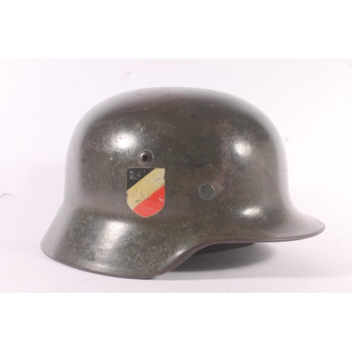 1787 - Nazi German Third Reich WWII style M40 pattern steel army helmet with double decals including eagle ... 