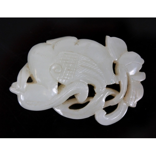 470 - Chinese celadon jade carving of a phoenix, late Qing/early Republic period, W5cm.