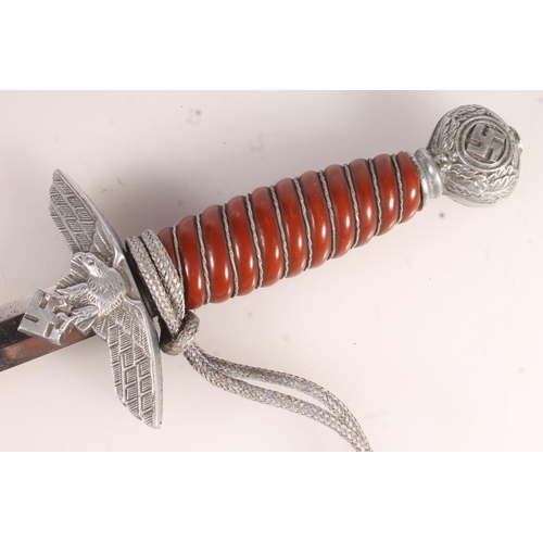 1783 - WWII era Nazi German Third Reich Luftwaffe dagger, the blade ricasso with makers mark 'PAUL WEYERSBE... 