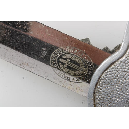 1783 - WWII era Nazi German Third Reich Luftwaffe dagger, the blade ricasso with makers mark 'PAUL WEYERSBE... 
