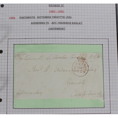 1355 - Postal history collection, a ring binder folder containing pre-adhesive stamp envelopes to include h... 