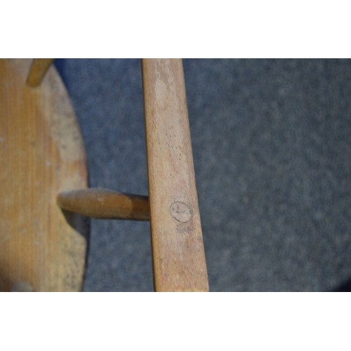 531 - Pair of Ercol elm and beech 'Cowhorn' chairs, 85cm high, and a pair of Ercol 'Quaker' chairs, c. 196... 