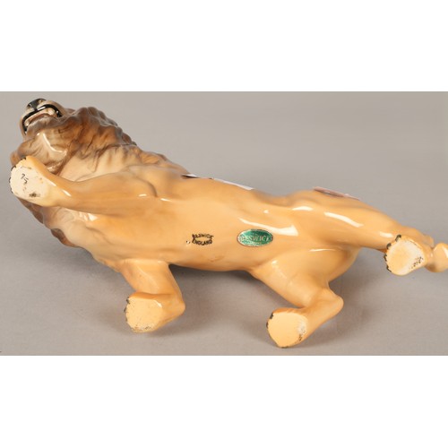 35 - Beswick lion figurine, length 20cm