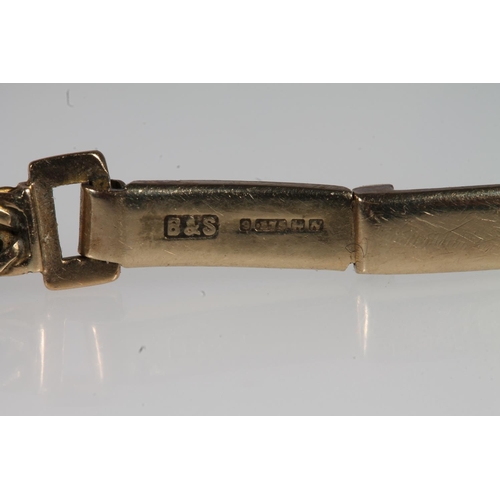 196 - Ladies 9ct gold Jaeger-Le Coultre wristwatch on 9ct gold strap, the dial with baton markers and alte... 