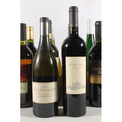17 - Case of mixed wines to include WELTEVEREDE 2002 Charonnay 14% abv. 75cl, WELTEVERDE 2002 Gewurztrami... 