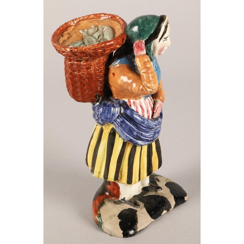 2 - Portobello Scottish pottery figure of a Newhaven fishwife in traditional dress