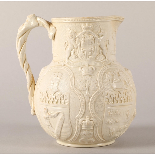 3 - William Brownfield, Corbridge Albion ware commemorative jug c. 1863