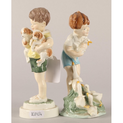38 - Two Royal Worcester figurines to include All Mine and Young Farmer (2)