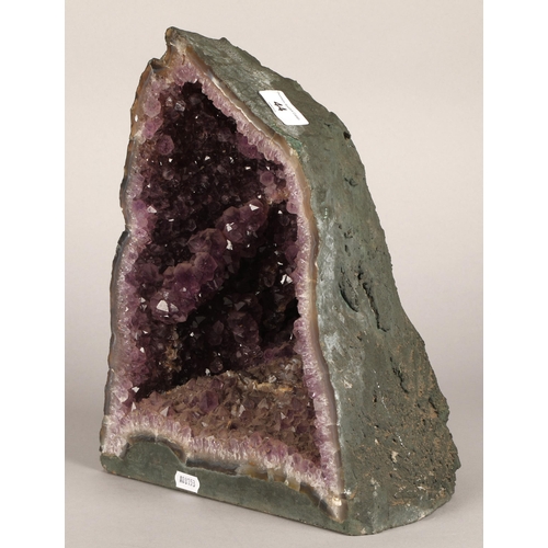 44 - Large amethyst cathedral geode, approx. 34cm h. x 27cm w. at base