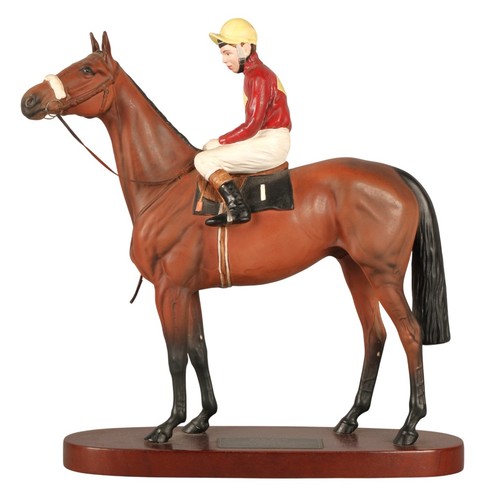 Beswick Connoisseur Model Red Rum horse and jockey, Aintree winners 1973 and 1974, 32cm high