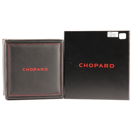 86 - Chopard 18ct rose gold chronometer Gentleman's wrist watch, the white enamel dial with three subsidi... 