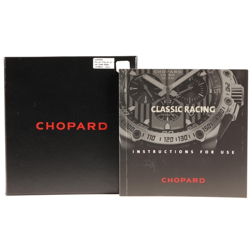 86 - Chopard 18ct rose gold chronometer Gentleman's wrist watch, the white enamel dial with three subsidi... 