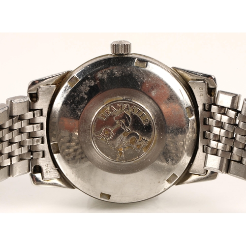 89 - Gents Omega automatic Seamaster wrist watch, silvered dial with baton hour markers on a stainless st... 