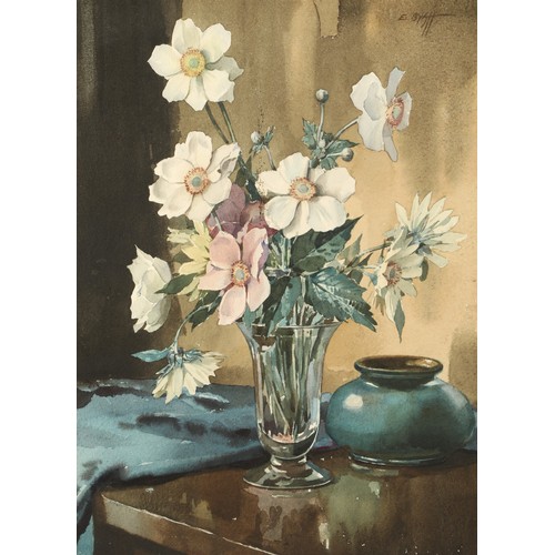 Edwin Byatt (British 1888-1948)'Magnolias in a Clear Cut Vase'Framed ...