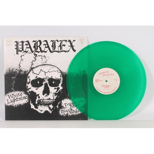 35 - NWOBHM, Paralex, Travelling Man on Reddington Rare Records 12'' green vinyl single (early pressing 1... 