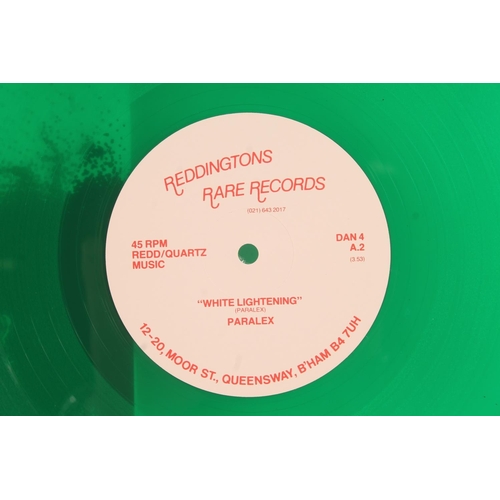 35 - NWOBHM, Paralex, Travelling Man on Reddington Rare Records 12'' green vinyl single (early pressing 1... 